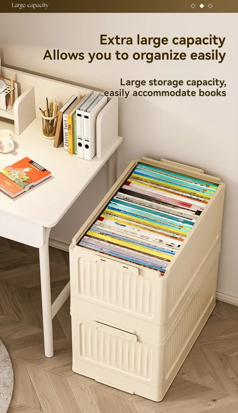 Boîte de rangement pliable dans un espace de vie