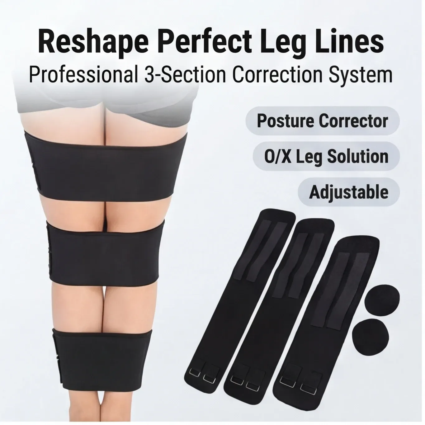 Correcteur de posture pour jambes en O et en X, multifonctionnel – Lot de 3 pièces - Image 1