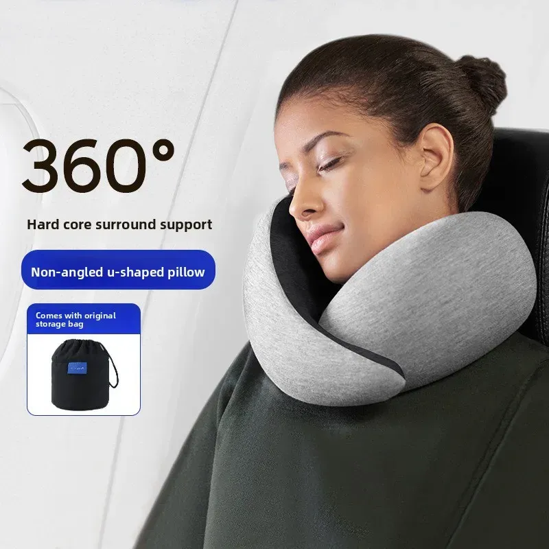 C0Q – Oreiller cervical de voyage, support à 360 degrés pour la sieste au bureau et le vol en avion, confortable et portable, repose-cou en forme de U - Image 1