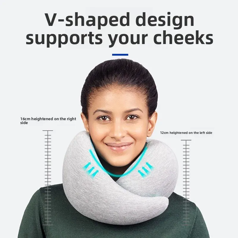 C0Q – Oreiller cervical de voyage, support à 360 degrés pour la sieste au bureau et le vol en avion, confortable et portable, repose-cou en forme de U 2