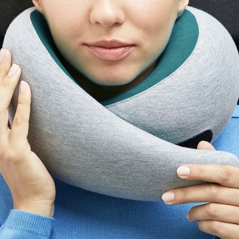 C0Q – Oreiller cervical de voyage, support à 360 degrés pour la sieste au bureau et le vol en avion, confortable et portable, repose-cou en forme de U 4