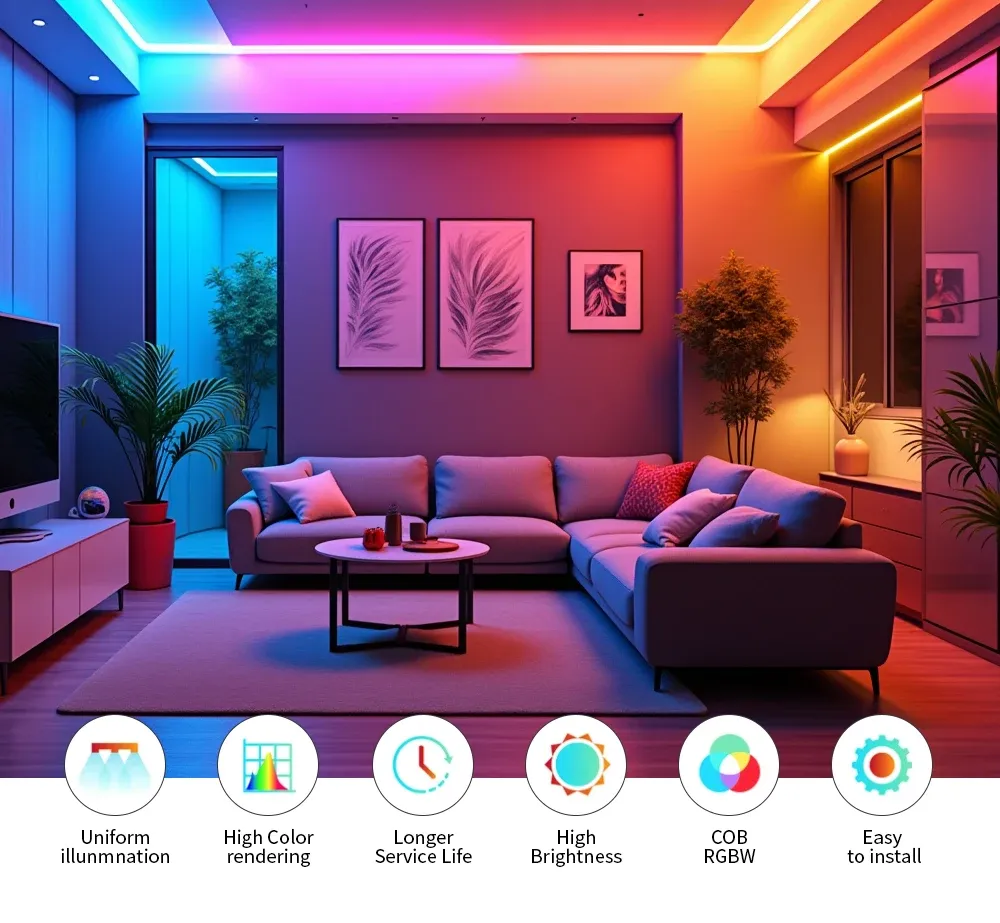 Bande LED COB adressable, vue d'ensemble