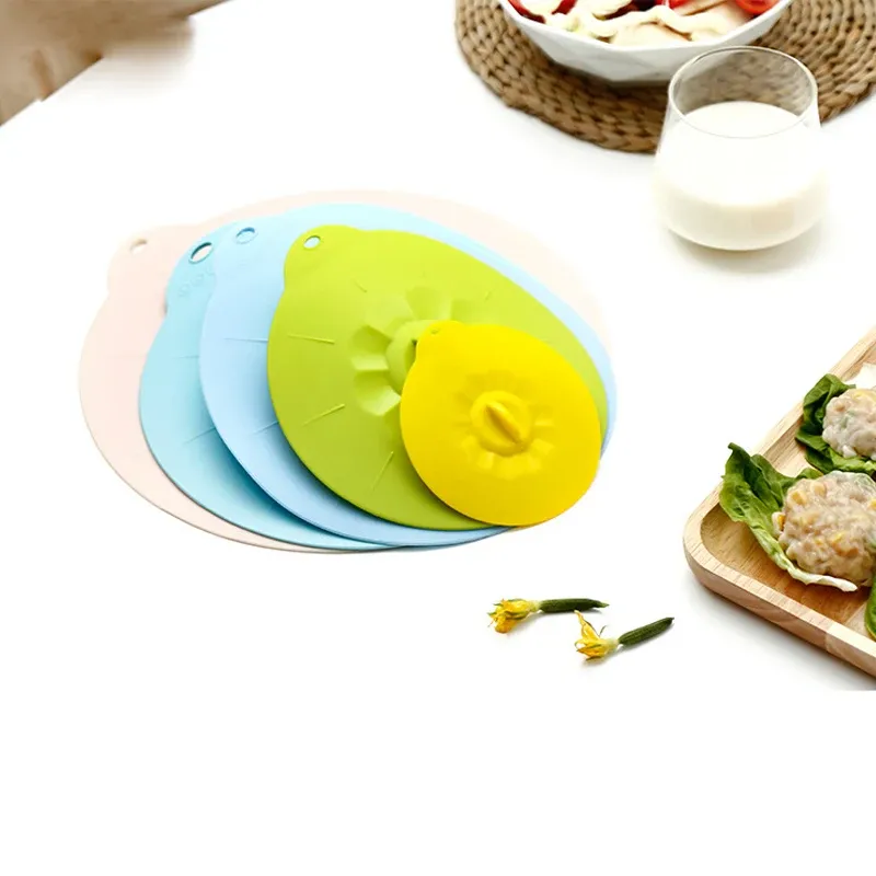 Couvre-plat universel réutilisable en silicone anti-débordement pour bols et casseroles, DC05 5