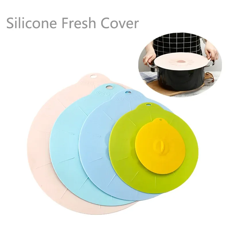 Couvre-plat universel réutilisable en silicone anti-débordement pour bols et casseroles, DC05 6
