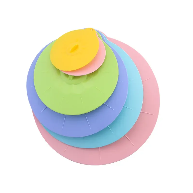 Couvre-plat universel réutilisable en silicone anti-débordement pour bols et casseroles, DC05 9