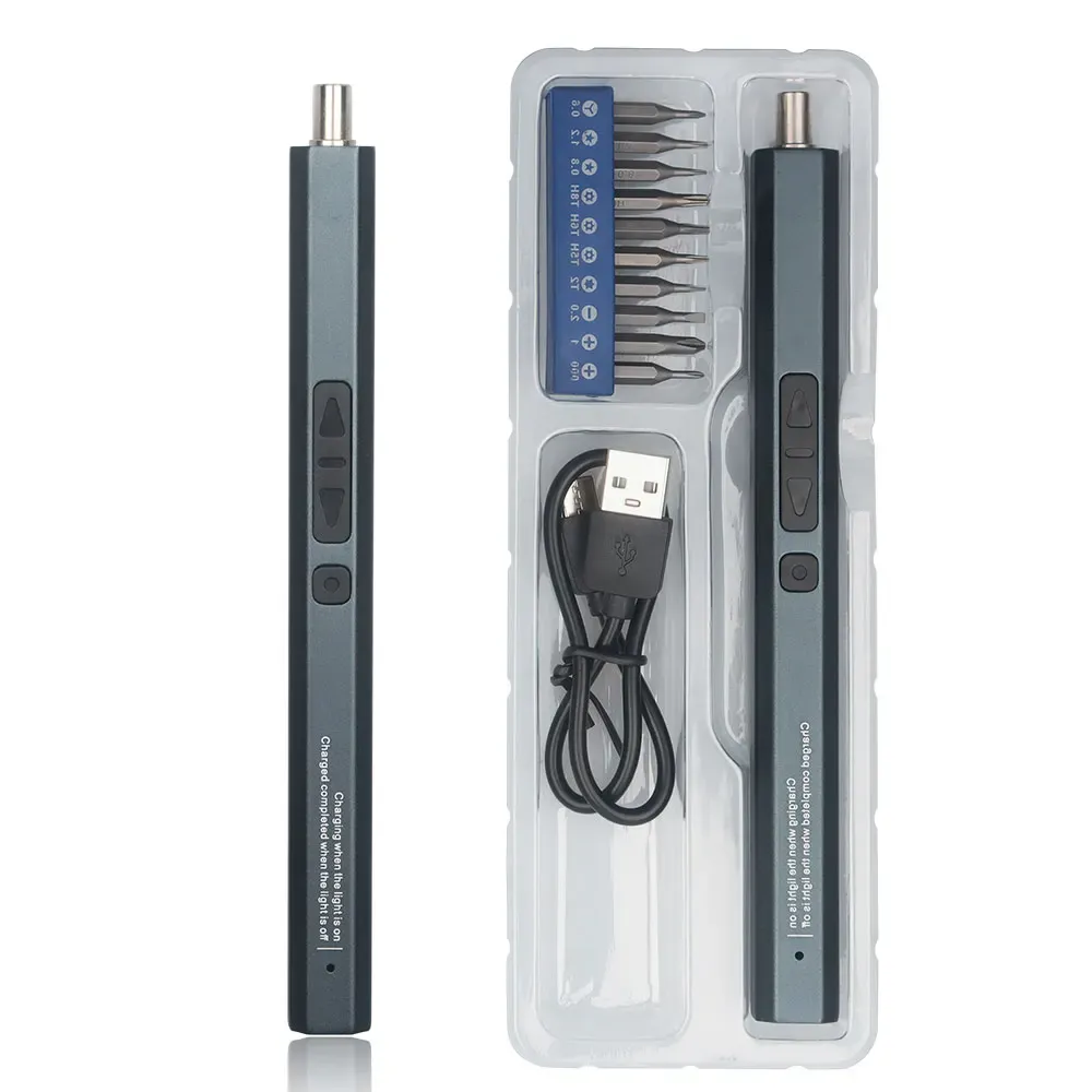 Mini tournevis électrique sans fil rechargeable de précision, jeu de 12/50/62/120 embouts, éclairage LED, tapis magnétique 9