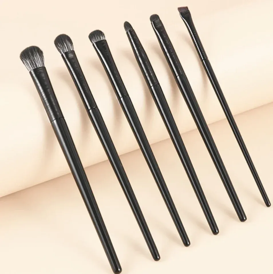 Ensemble de 6 pinceaux de maquillage pour les yeux, doux et professionnels, pour le contour, les fards à paupières, l'eye-liner et les sourcils 2