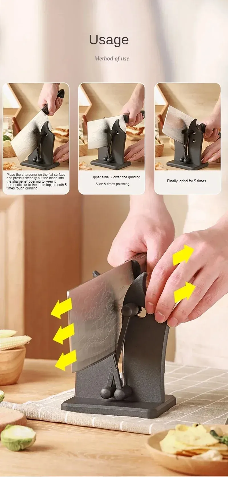 Utilisation de l'affûteur de couteaux