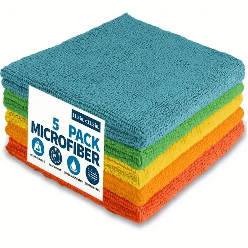 5/10/20/50 chiffons en microfibre, lavette de nettoyage absorbante et durable pour cuisine et salle de bain 8