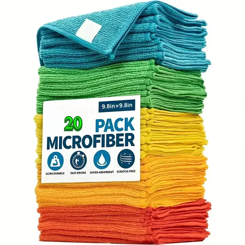 5/10/20/50 chiffons en microfibre, lavette de nettoyage absorbante et durable pour cuisine et salle de bain 14