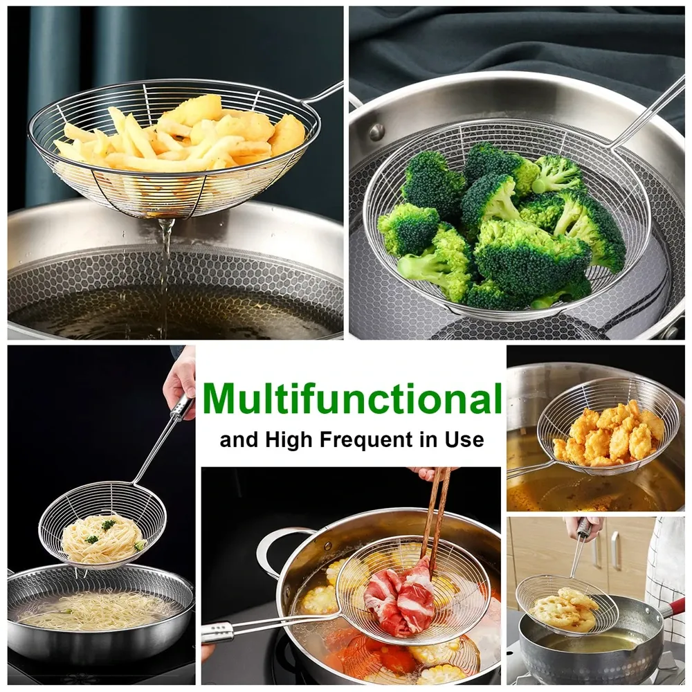 Écumoire utilisée pour égoutter des aliments