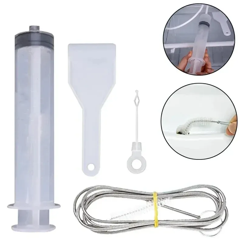 Ce titre est déjà en français. Voici une version plus propre et professionnelle :

Dissolvant de bouchons pour trou de vidange de réfrigérateur, brosse pour trou de réfrigérateur, nettoyeur pour sortie d'eau, outils de nettoyage de drain (lot de 5/6 pièces) 2