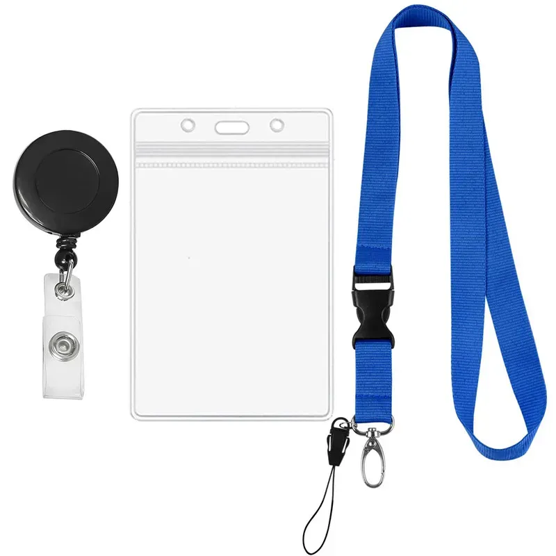 Porte-badge d'identification avec cordon rétractable, porte-badge nominatif, étui pour carte de crédit bancaire et carte de bus avec cordon 10