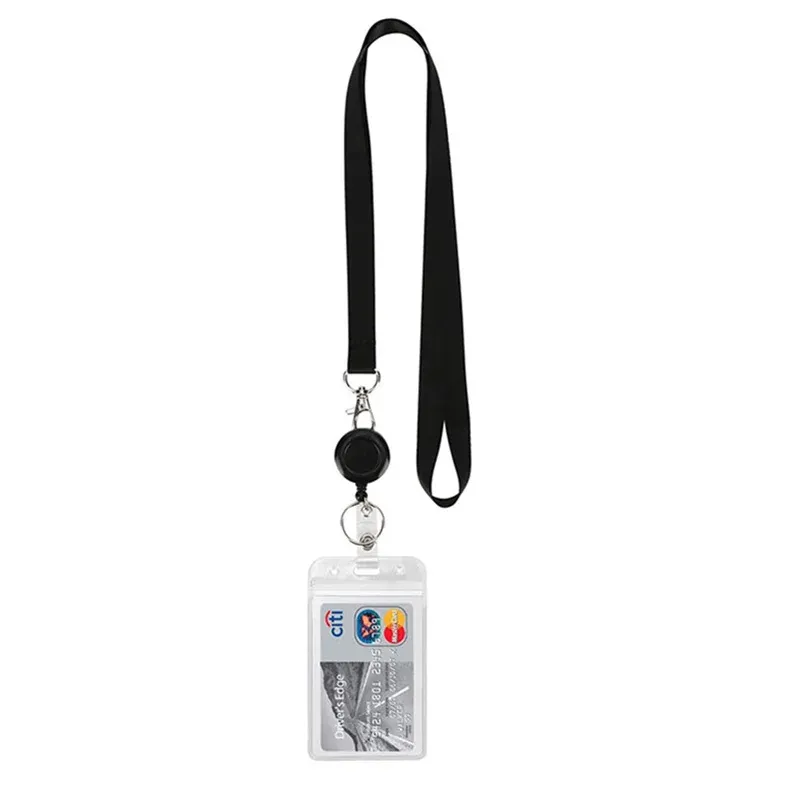 Porte-badge d'identification avec cordon rétractable, porte-badge nominatif, étui pour carte de crédit bancaire et carte de bus avec cordon 11
