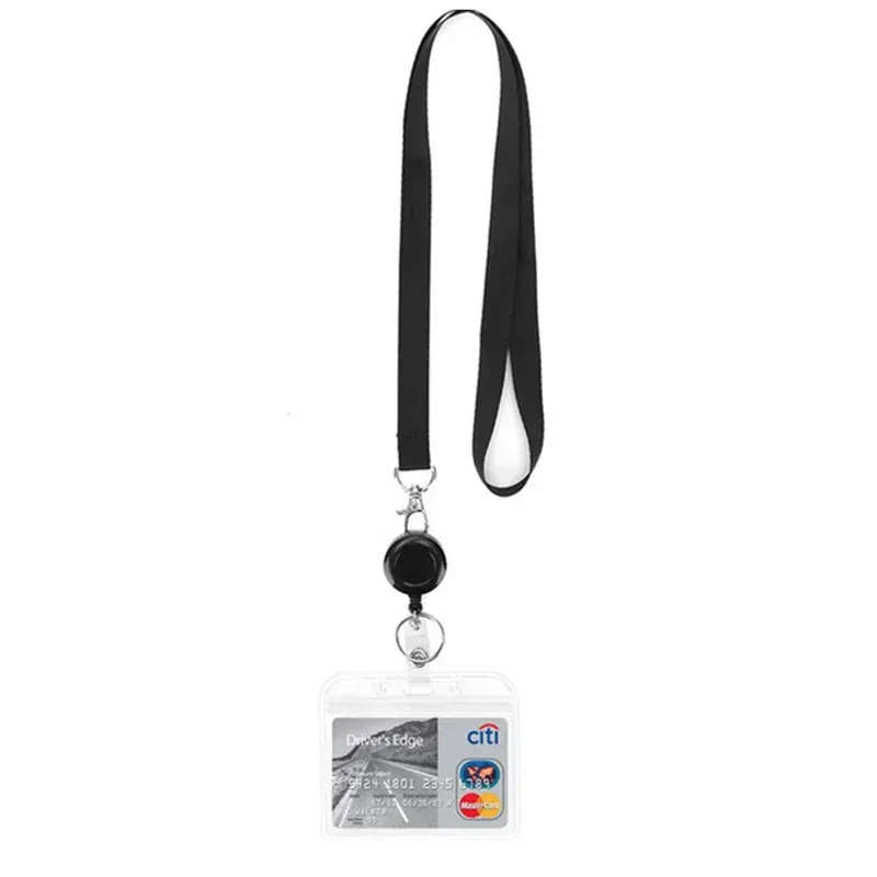 Porte-badge d'identification avec cordon rétractable, porte-badge nominatif, étui pour carte de crédit bancaire et carte de bus avec cordon 13