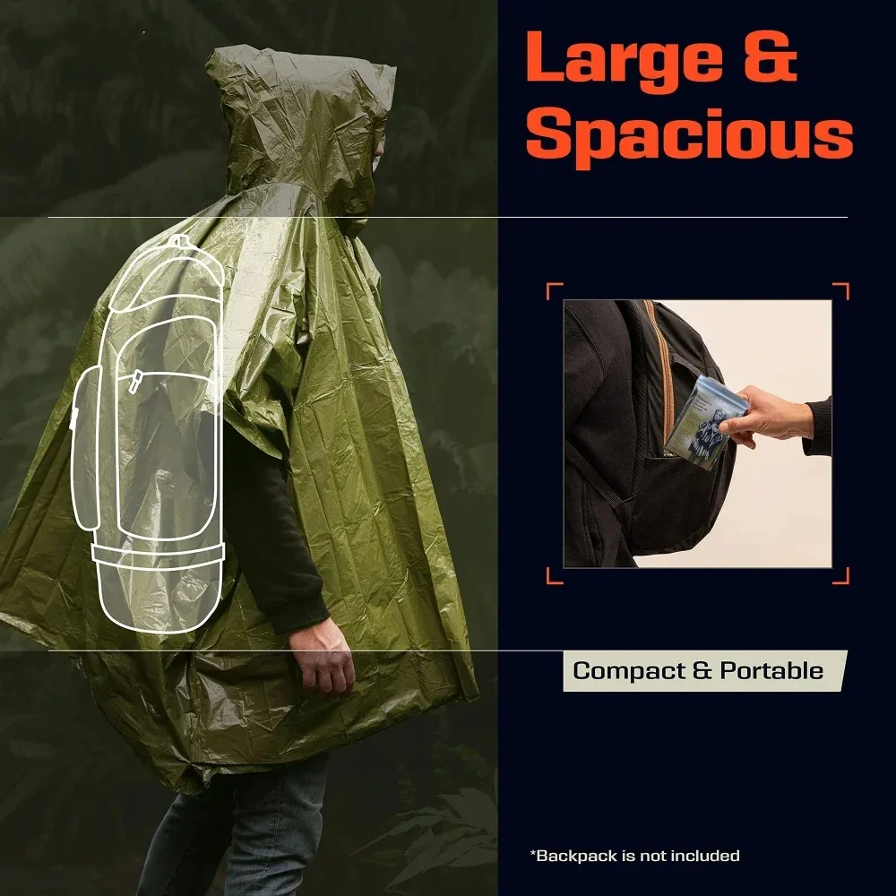 Poncho de pluie d'urgence, vue d'ensemble