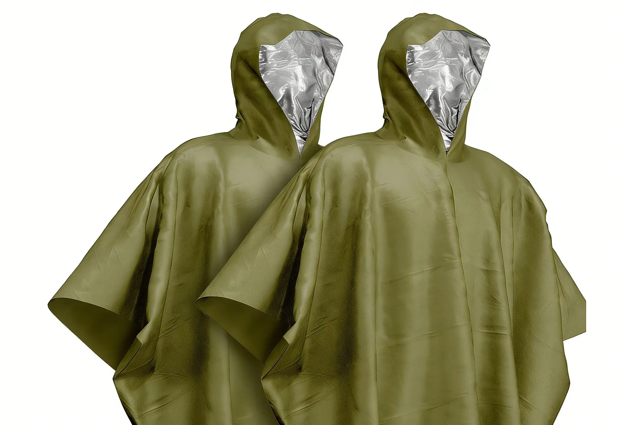 Poncho de pluie d'urgence à capuche en PE, imperméable et chaud, avec doublure en aluminium, couverture de survie pour le camping 11