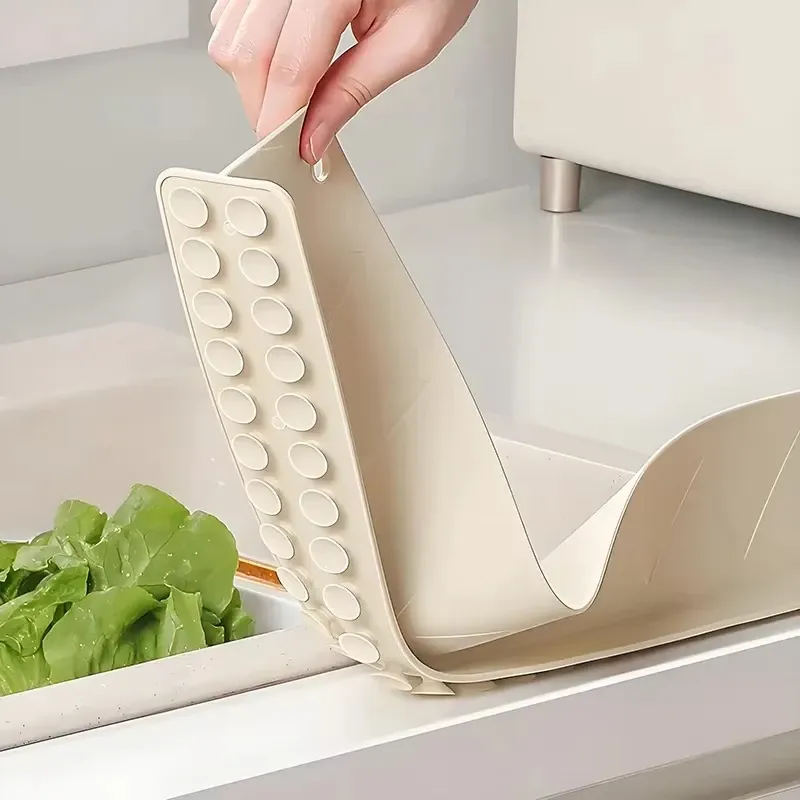 Déflecteur d'évier en silicone avec ventouse, protection anti-éclaboussures pour vêtements, 1 pièce 3