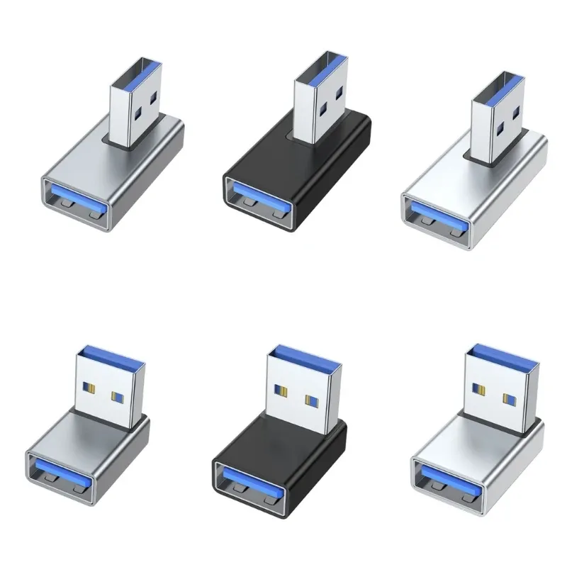 Adaptateur USB 3.0 mâle vers femelle coudé haut et bas, connecteur d'extension pour ordinateur portable, convertisseur de chargeurs USB