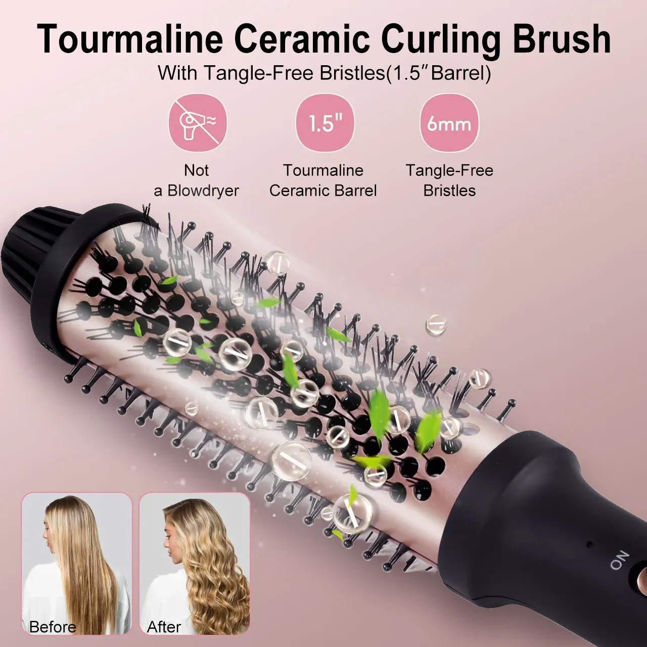 Hatteker – Peigne à friser électrique à usage domestique, brosse de coiffure longue et courte, outil de coiffure résistant à la chaleur, boucle intérieure 2
