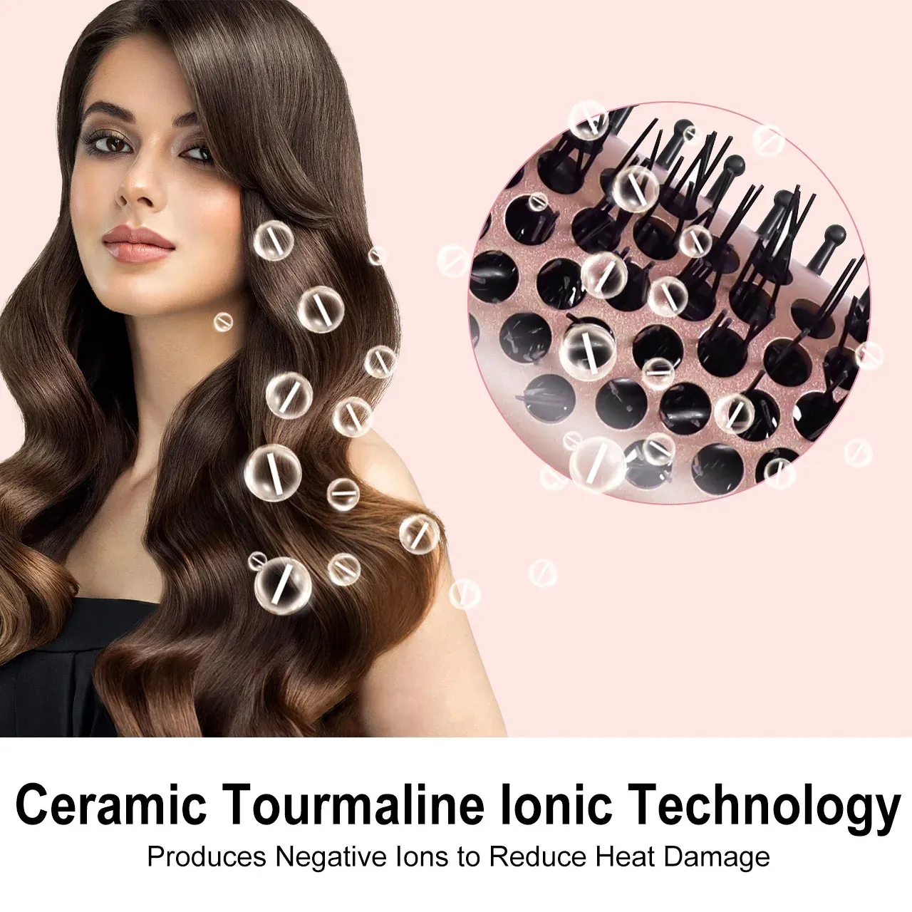 Hatteker – Peigne à friser électrique à usage domestique, brosse de coiffure longue et courte, outil de coiffure résistant à la chaleur, boucle intérieure 5