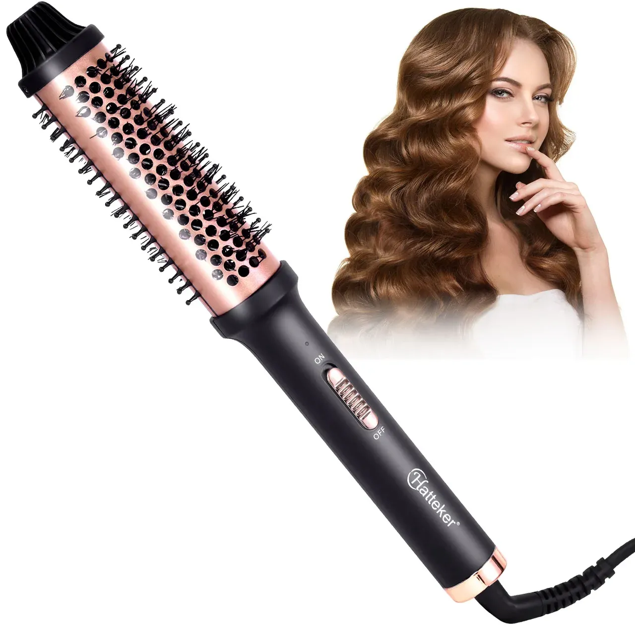 Brosse à cheveux électrique Hatteker, vue d'ensemble