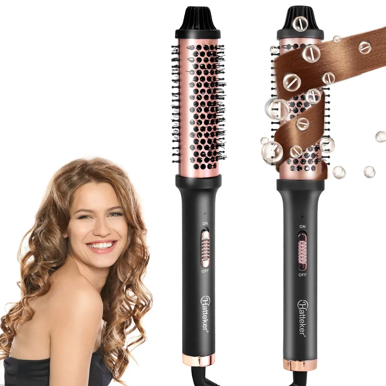 Brosse Hatteker en situation de coiffage