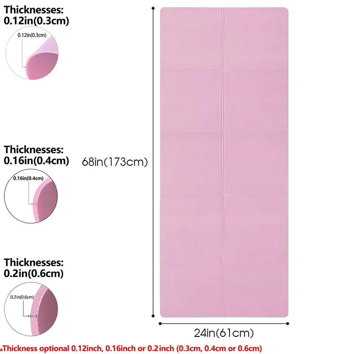 Tapis de yoga et pilates antidérapant, épaisseur 3/4/6 mm, pour le fitness, le voyage et l'entraînement à domicile 2