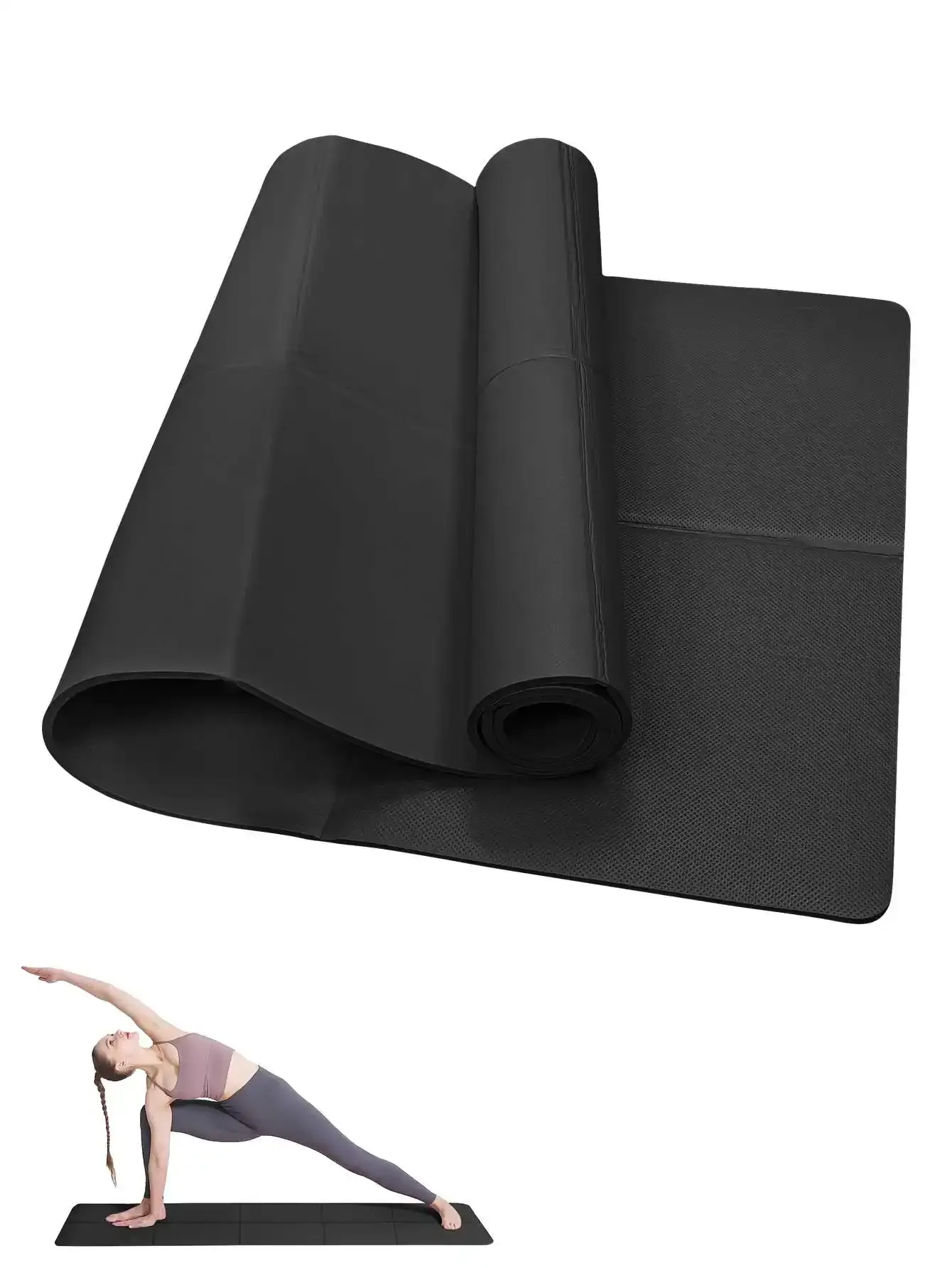Tapis de yoga et pilates antidérapant, épaisseur 3/4/6 mm, pour le fitness, le voyage et l'entraînement à domicile 9