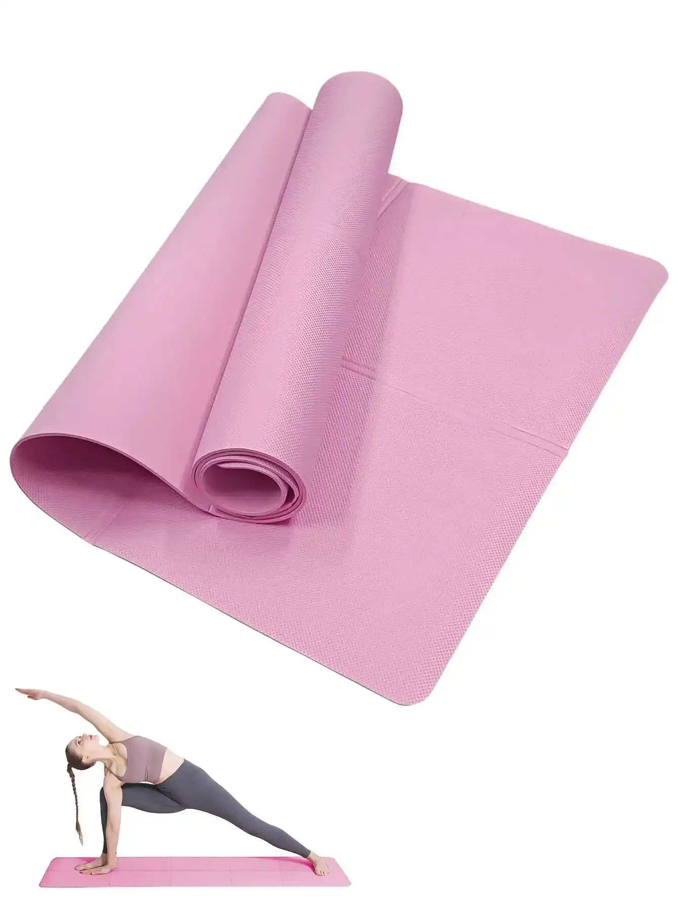 Tapis de yoga et pilates antidérapant, épaisseur 3/4/6 mm, pour le fitness, le voyage et l'entraînement à domicile 8