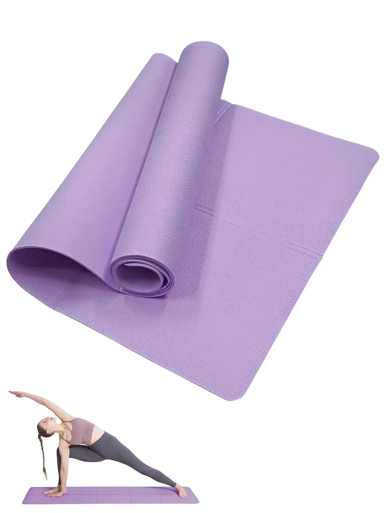 Tapis de yoga et pilates antidérapant, épaisseur 3/4/6 mm, pour le fitness, le voyage et l'entraînement à domicile 7