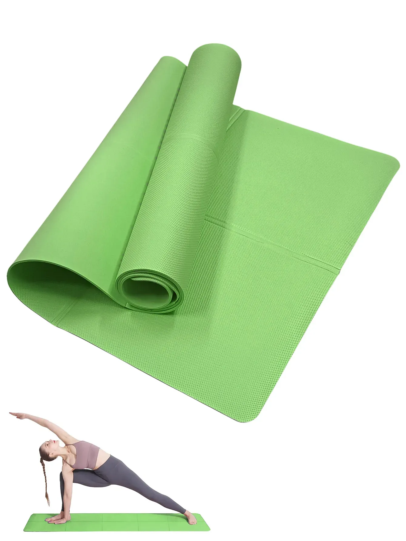 Tapis de yoga et pilates antidérapant, épaisseur 3/4/6 mm, pour le fitness, le voyage et l'entraînement à domicile 12