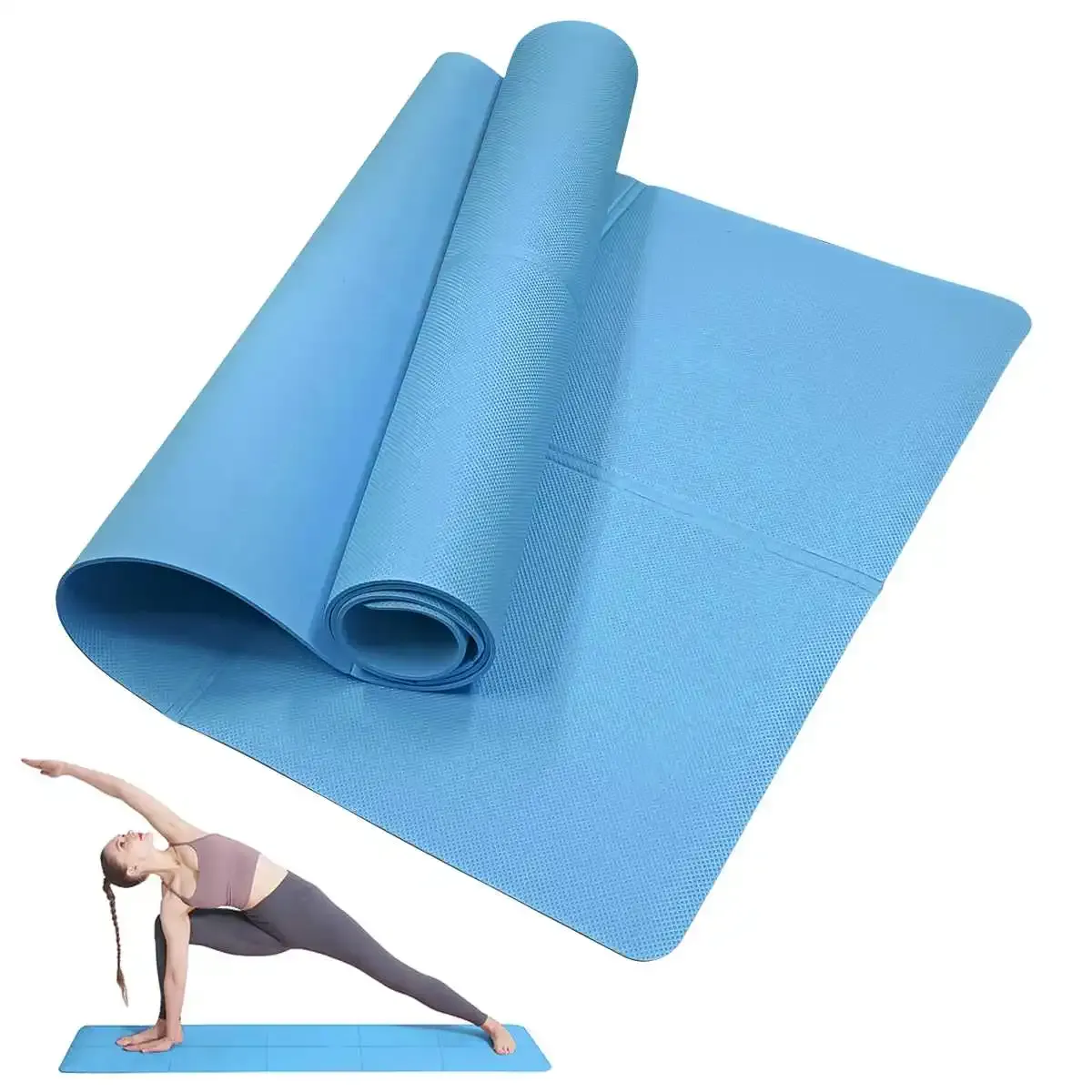 Tapis de yoga et pilates antidérapant, épaisseur 3/4/6 mm, pour le fitness, le voyage et l'entraînement à domicile 11