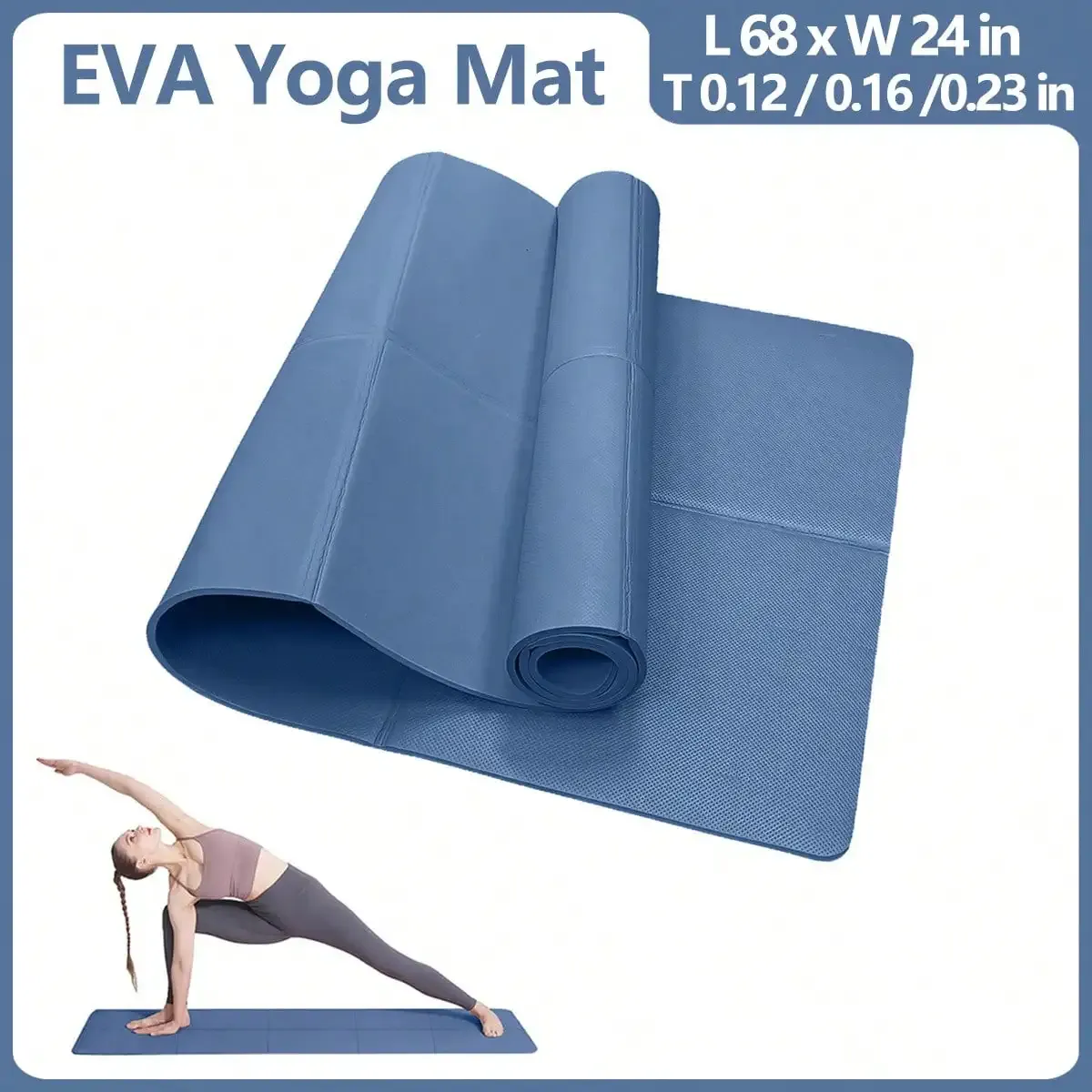 Tapis de yoga et pilates antidérapant, épaisseur 3/4/6 mm, pour le fitness, le voyage et l'entraînement à domicile 10