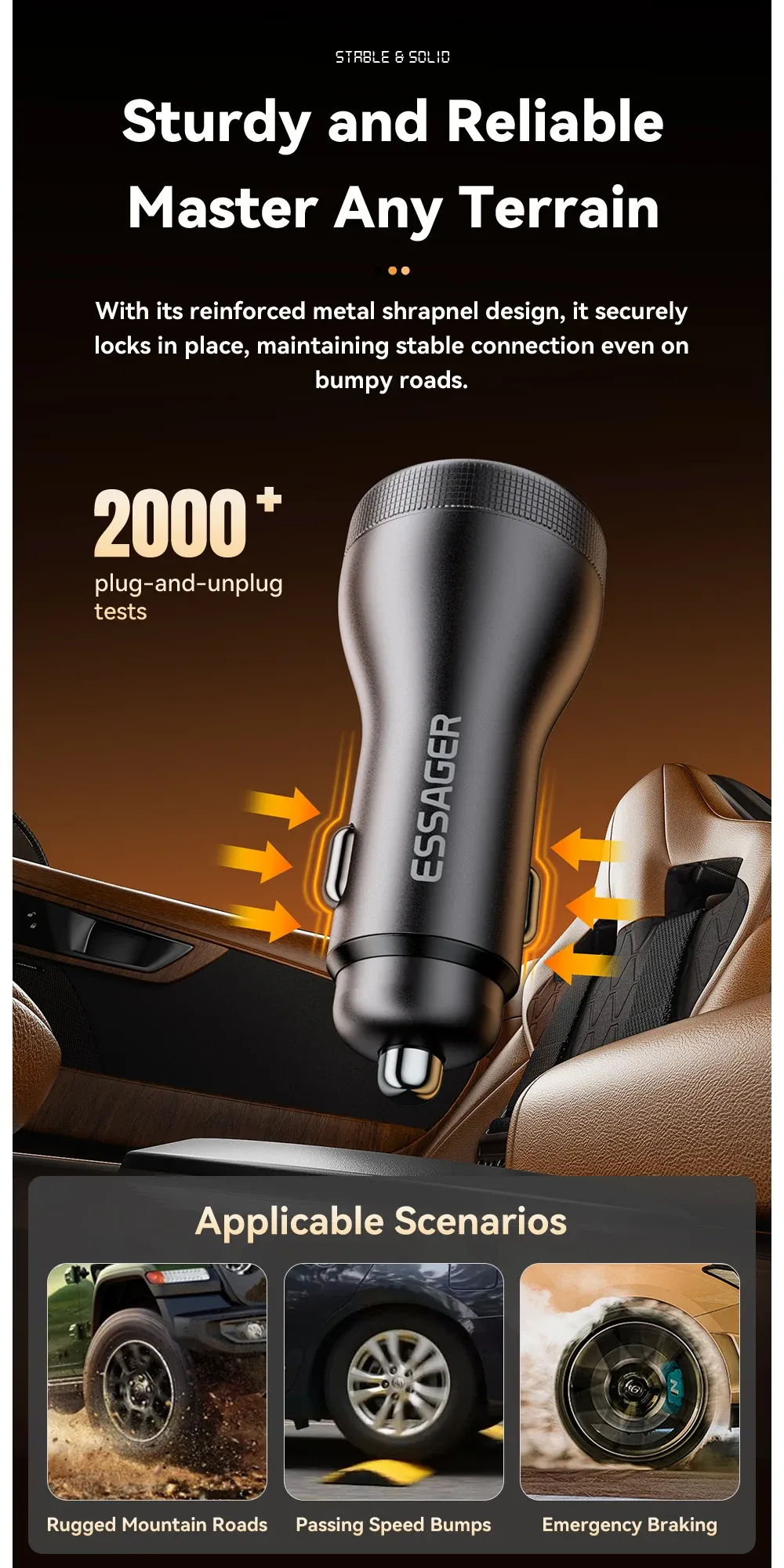 Chargeur de voiture dans l'habitacle