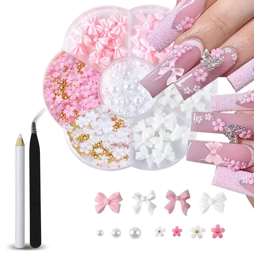Décorations florales 3D pour ongles