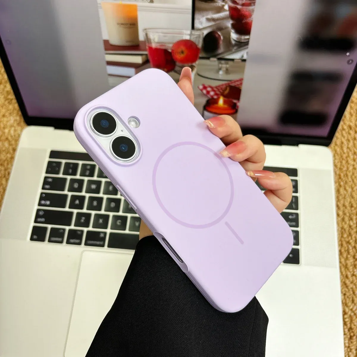 Coque en silicone lumineux fluorescent pour iPhone 18, 17 Air, 16, 15, 14, 13, 12 et 18 Pro Max, compatible charge sans fil MagSafe 10