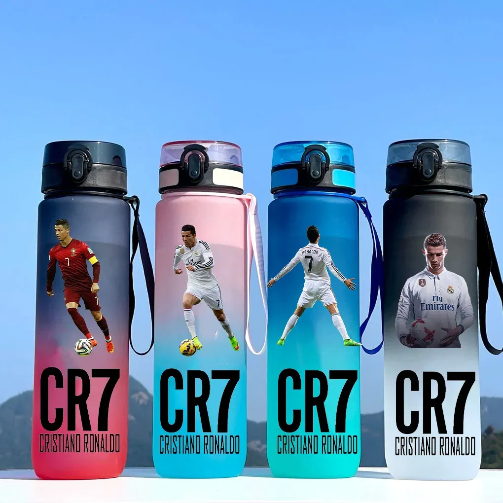 Gourde de sport anti-fuite Cristiano Ronaldo, bouteille colorée en plastique pour l'extérieur et les voyages - Image 1