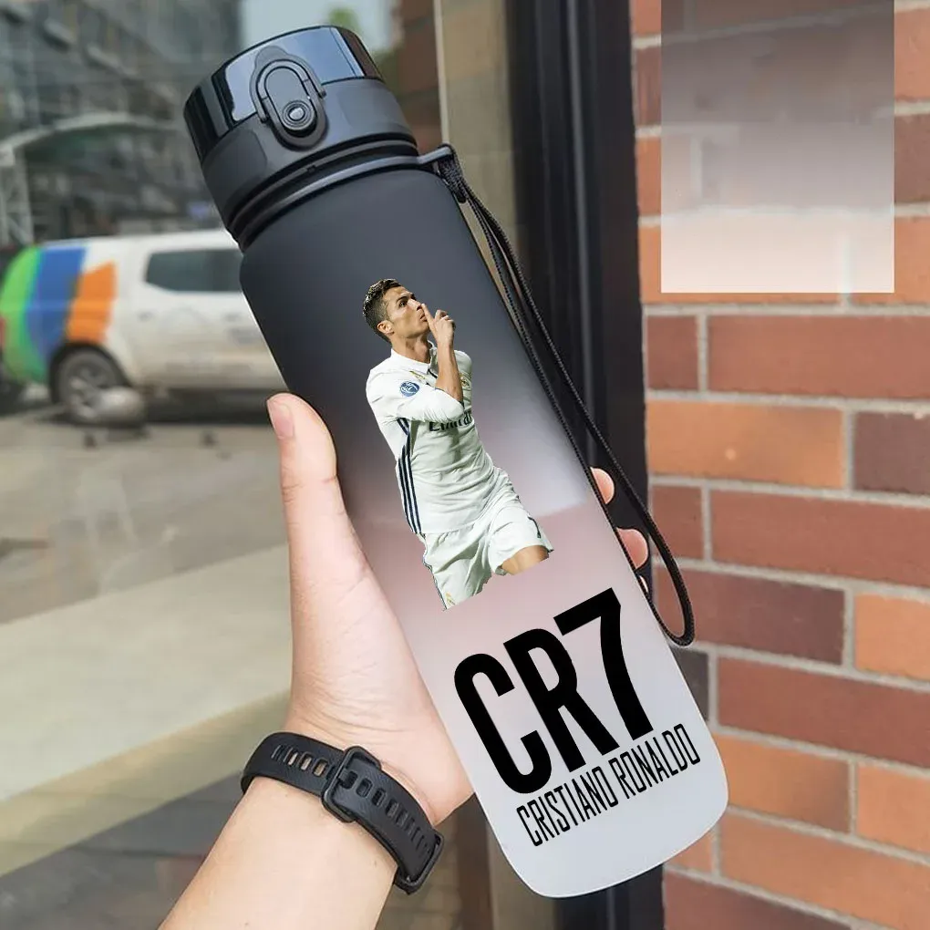 Gourde de sport anti-fuite Cristiano Ronaldo, bouteille colorée en plastique pour l'extérieur et les voyages 5