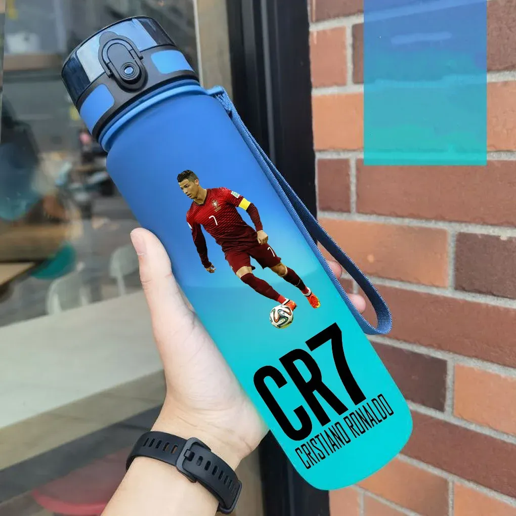 Gourde de sport anti-fuite Cristiano Ronaldo, bouteille colorée en plastique pour l'extérieur et les voyages 6
