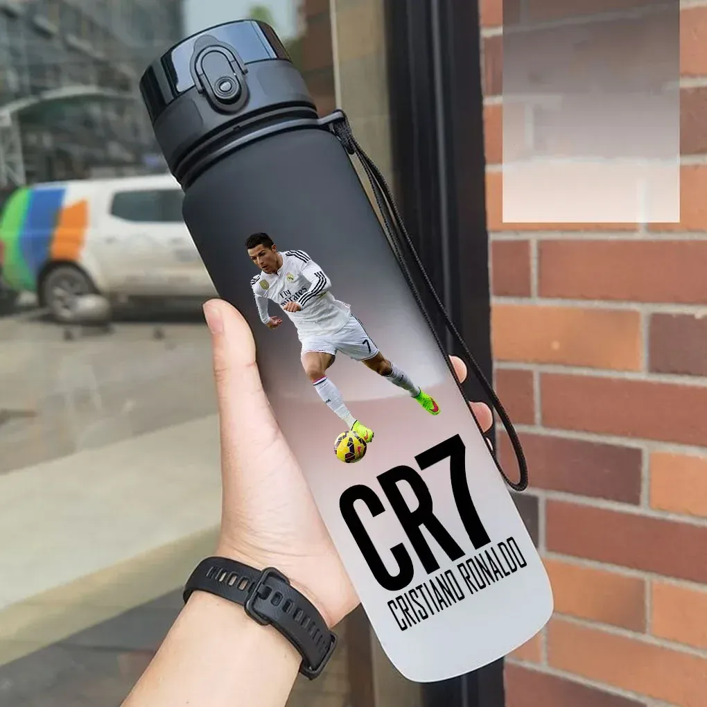 Gourde de sport anti-fuite Cristiano Ronaldo, bouteille colorée en plastique pour l'extérieur et les voyages 39