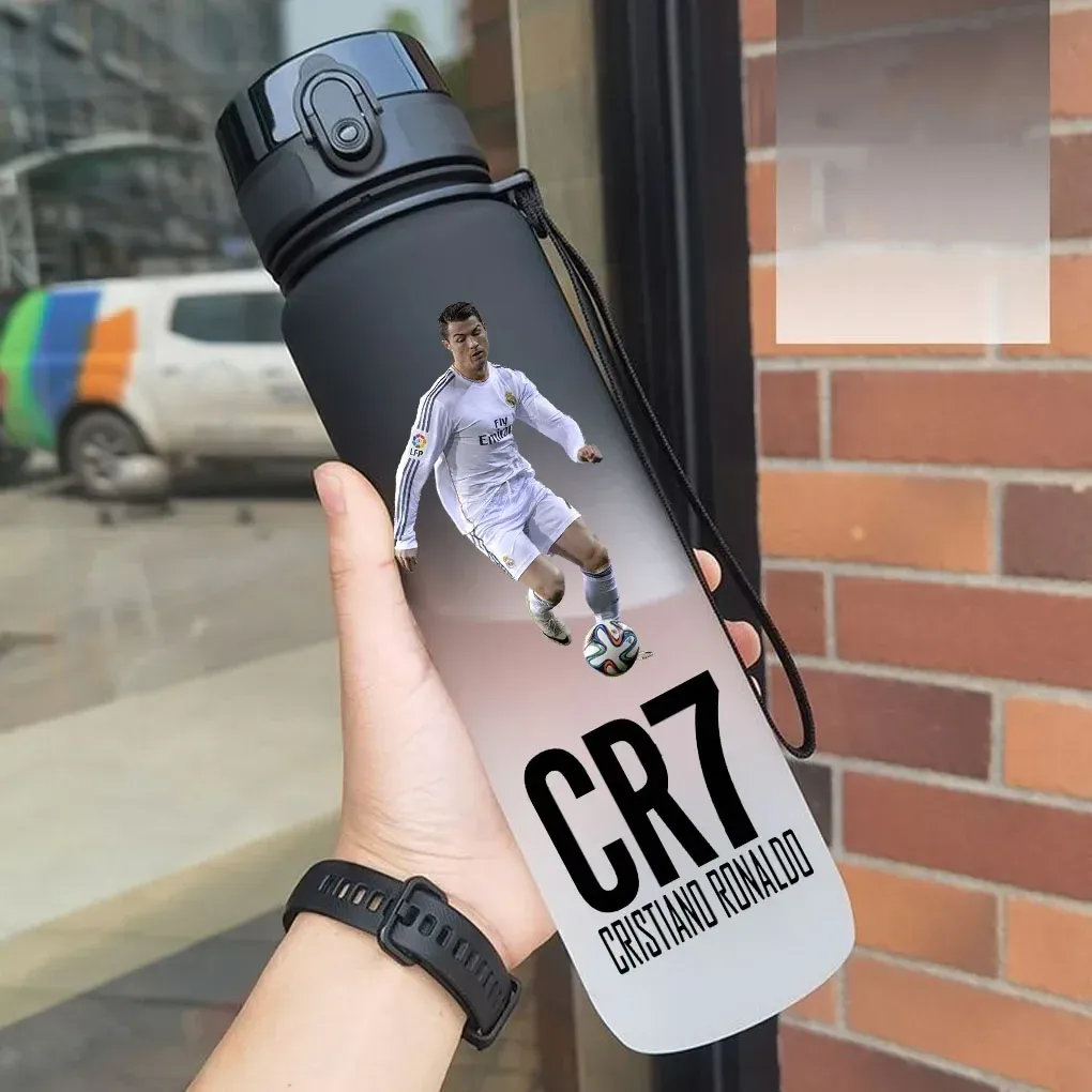 Gourde de sport anti-fuite Cristiano Ronaldo, bouteille colorée en plastique pour l'extérieur et les voyages 40