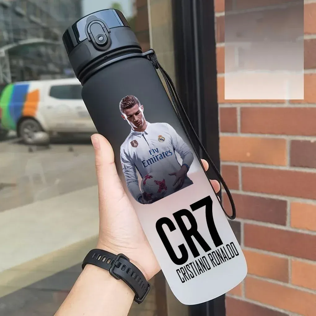 Gourde de sport anti-fuite Cristiano Ronaldo, bouteille colorée en plastique pour l'extérieur et les voyages 9