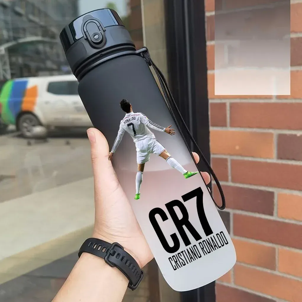 Gourde de sport anti-fuite Cristiano Ronaldo, bouteille colorée en plastique pour l'extérieur et les voyages 10
