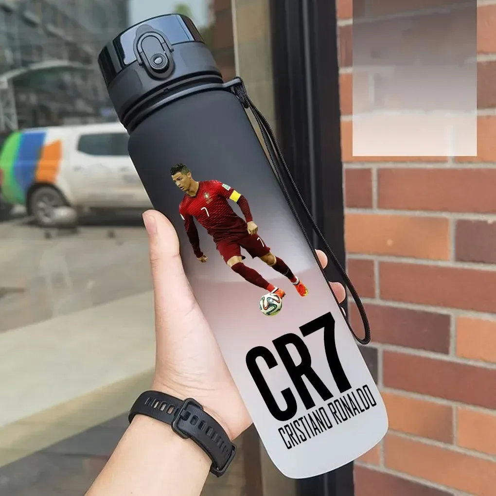 Gourde de sport anti-fuite Cristiano Ronaldo, bouteille colorée en plastique pour l'extérieur et les voyages 8