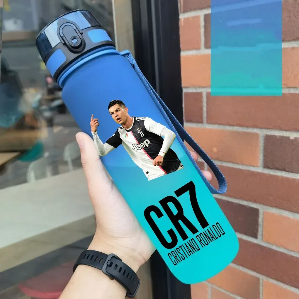 Gourde de sport anti-fuite Cristiano Ronaldo, bouteille colorée en plastique pour l'extérieur et les voyages 14
