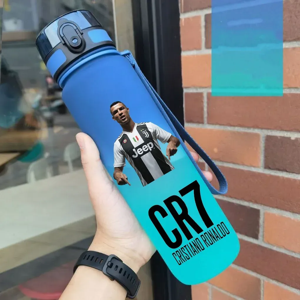 Gourde de sport anti-fuite Cristiano Ronaldo, bouteille colorée en plastique pour l'extérieur et les voyages 11