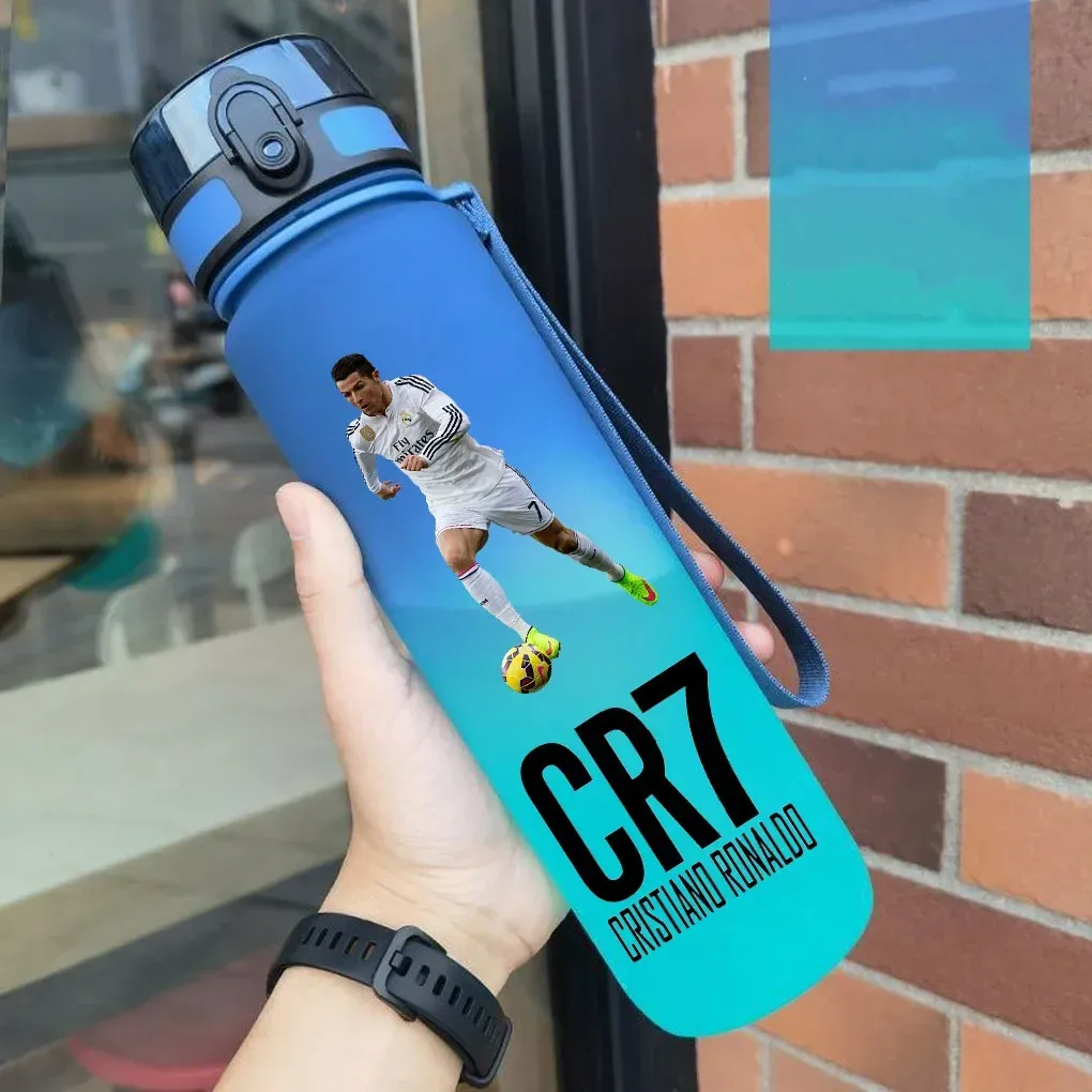 Gourde de sport anti-fuite Cristiano Ronaldo, bouteille colorée en plastique pour l'extérieur et les voyages 12