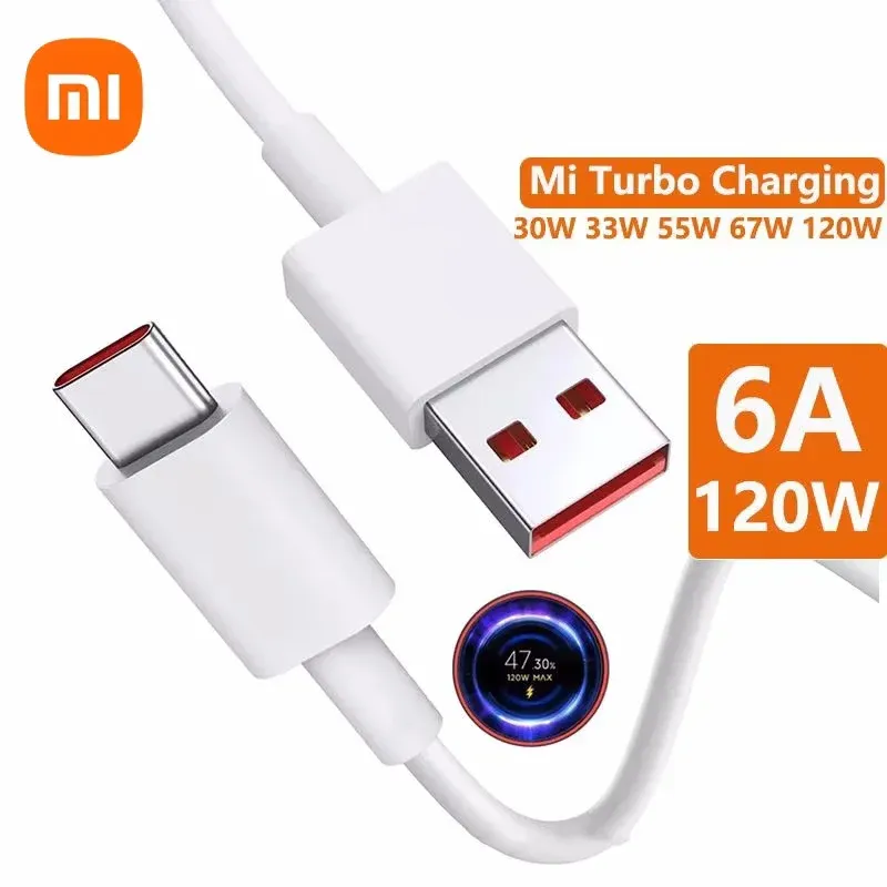 Câble de charge ultra rapide USB-C 6A 120W d'origine Xiaomi, compatible avec Xiaomi Mi 13, Mi 12 Pro, Realme et POCO, câble de données à charge rapide