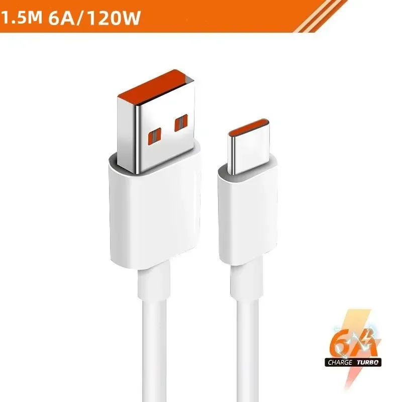 Câble de charge ultra rapide USB-C 6A 120W d'origine Xiaomi, compatible avec Xiaomi Mi 13, Mi 12 Pro, Realme et POCO, câble de données à charge rapide 8